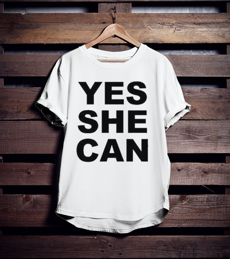 Yes She Can Empowerment Affirmation Oprah Winfrey Inspirational Message T-Shirt