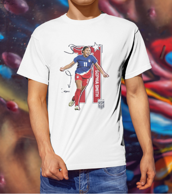 USWNT Sophia Smith 11 USA Signature T-Shirt