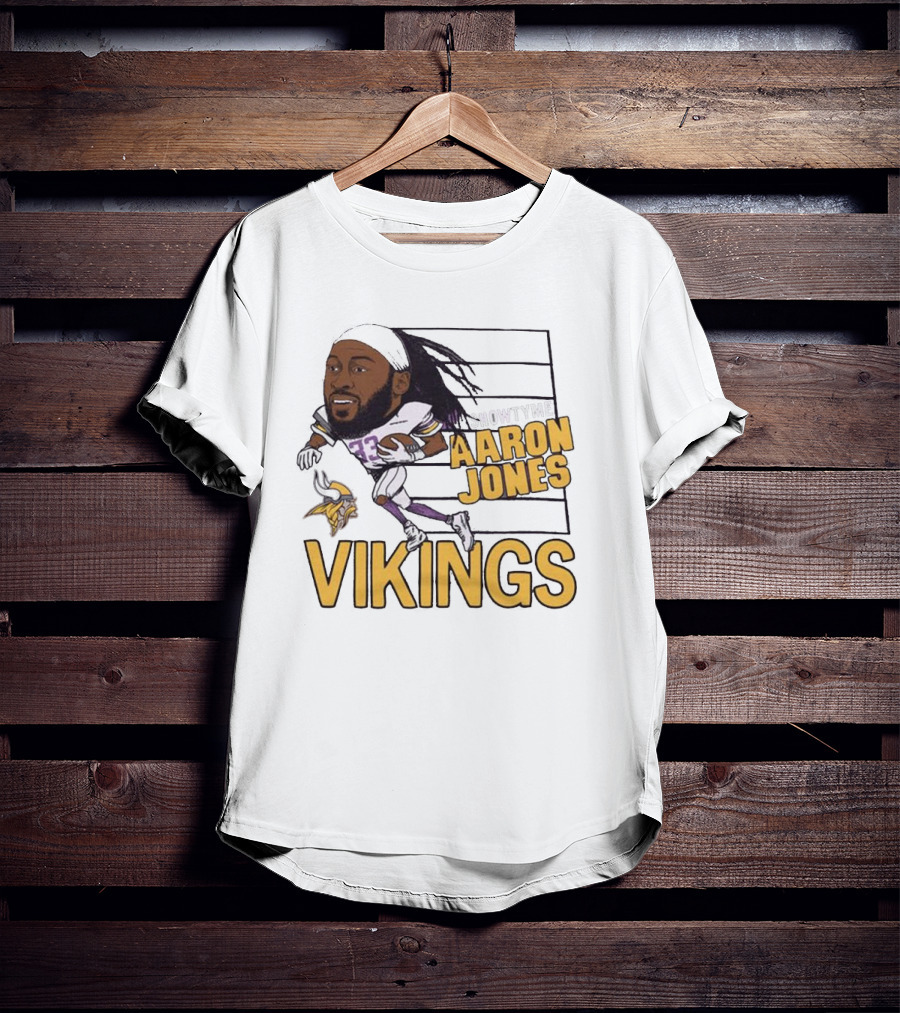 Vikings Showtyme Aaron Jones Football Cartoon Running T-Shirt