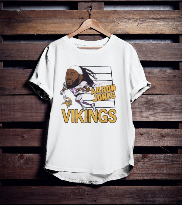 Vikings Showtyme Aaron Jones Football Cartoon Running T-Shirt