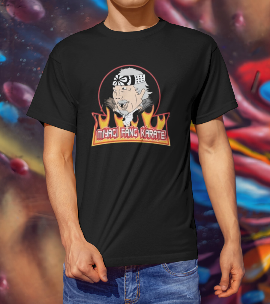 Miyagi Fang Karate Flaming Circle Cobra Kai Inspired Martial Arts T-Shirt
