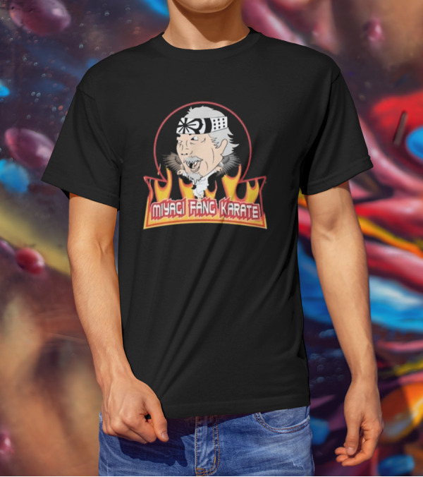 Miyagi Fang Karate Flaming Circle Cobra Kai Inspired Martial Arts T-Shirt