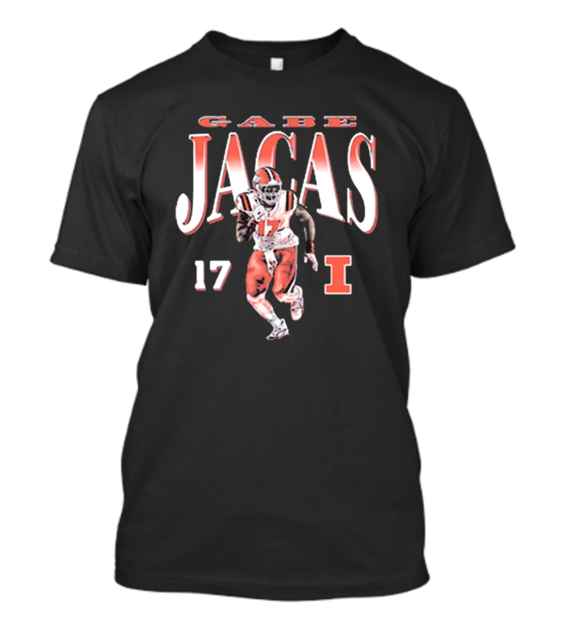 Gabe Jacas 17 Illinois Fighting Illini Football Player I T-Shirt