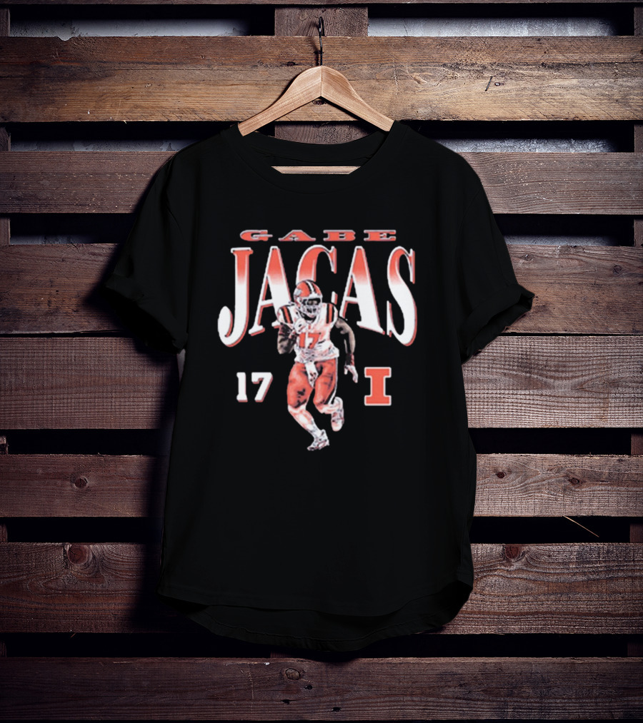 Gabe Jacas 17 Illinois Fighting Illini Football Player I T-Shirt