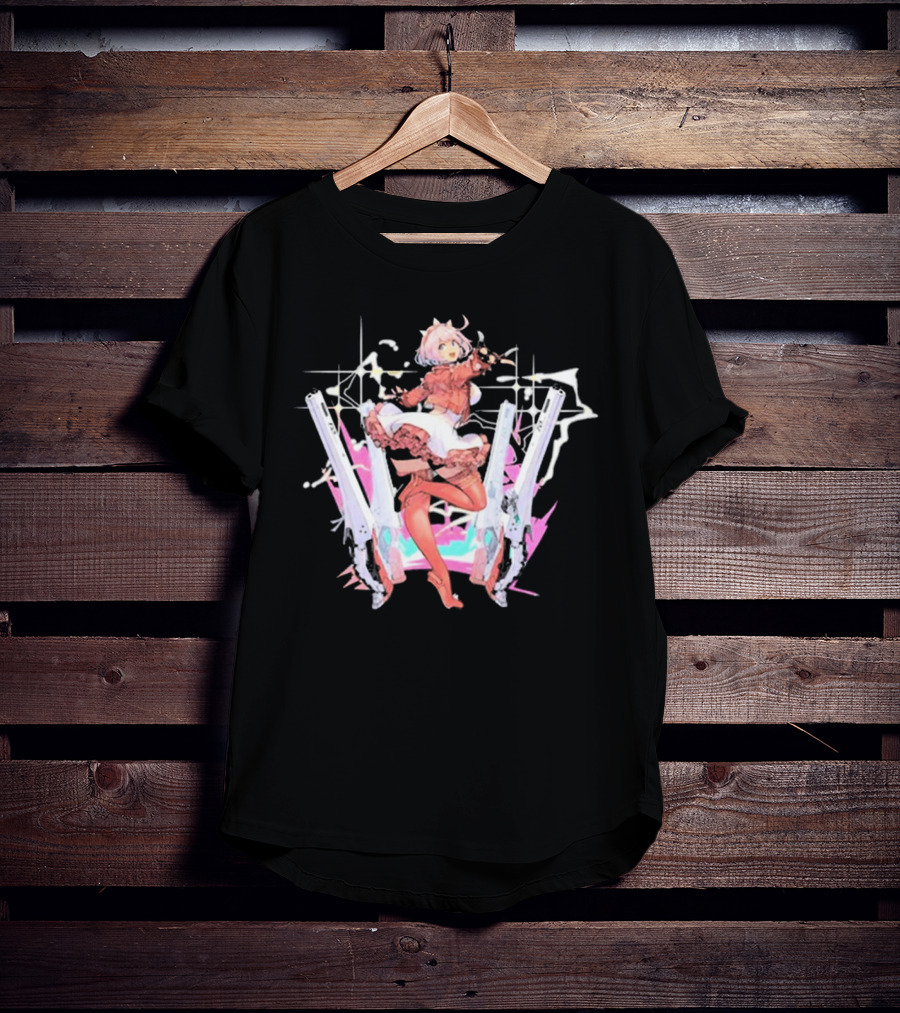 Guilty Gear Strive Elphelt Valentine Dual Gun Action Character T-Shirt