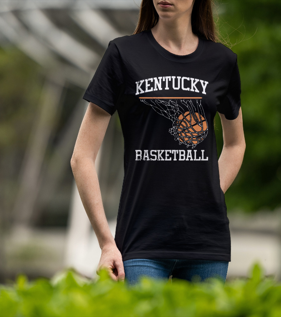 Kentucky Basketball Hoop Swoosh Net T-Shirt