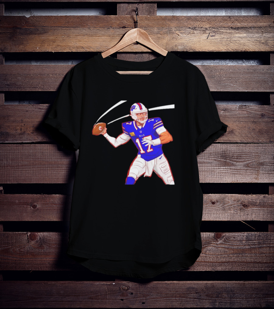 Josh Allen Buffalo Bills Victory Monday Cartoon Football Player T-Shirt