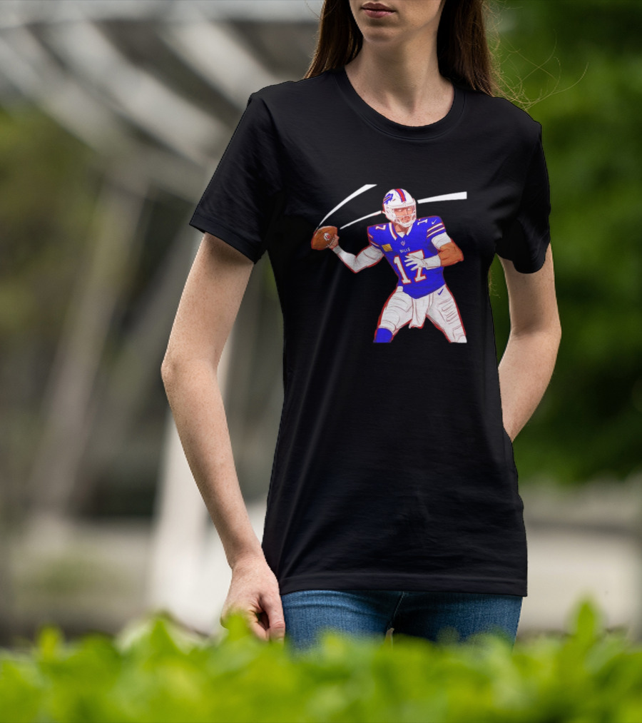 Josh Allen Buffalo Bills Victory Monday Cartoon Football Player T-Shirt