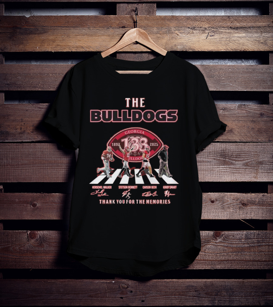 The Bulldogs Georgia 133rd 1892-2025 Thank You For The Memories Herschel Walker Stetson Bennett Carson Beck Kirby Smart T-Shirt