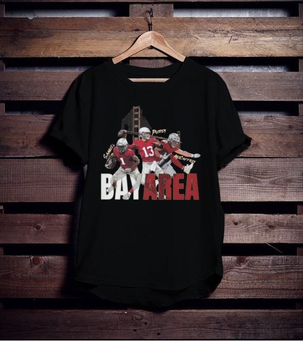 Sammel Purdy McCaffrey San Francisco 49ers Bay Area NFL Trio Football T-Shirt