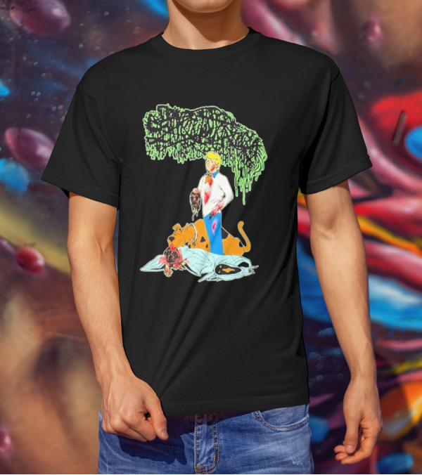 Sanguisugabogg Groovy Horror Parody Fred And Shaggy Scooby-Doo Scene T-Shirt