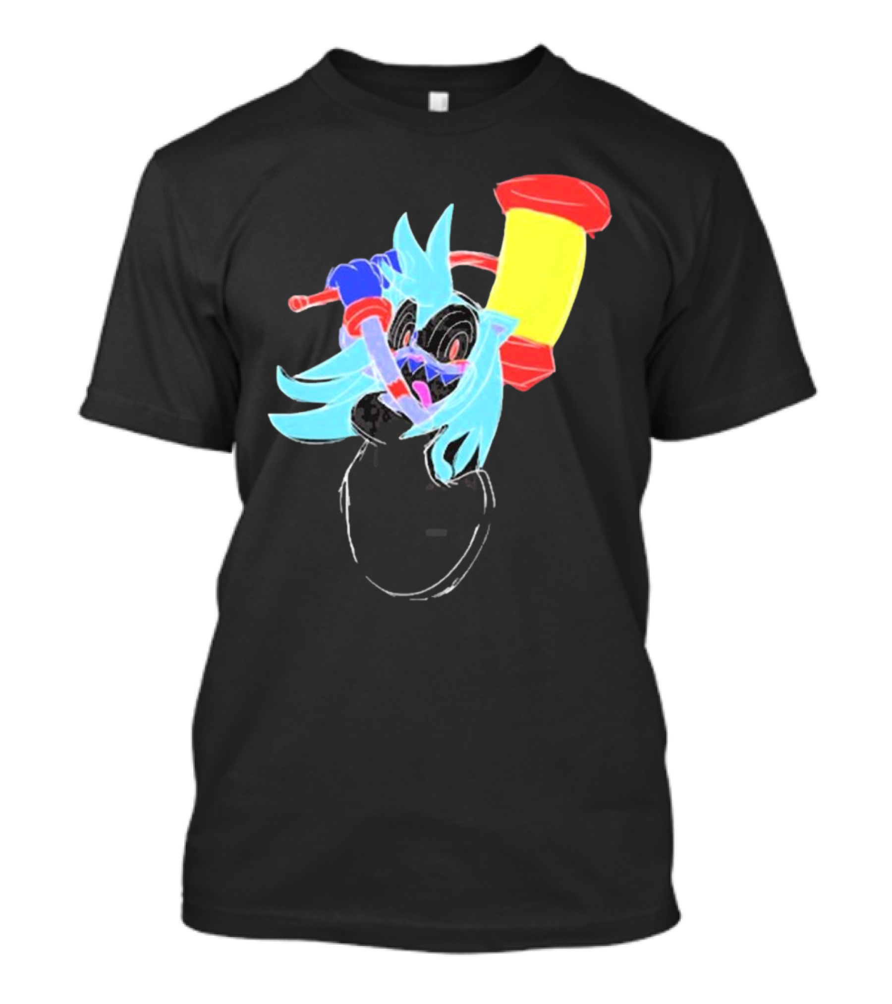 Spud Gun Hammer Time Neon Cartoon Character T-Shirt