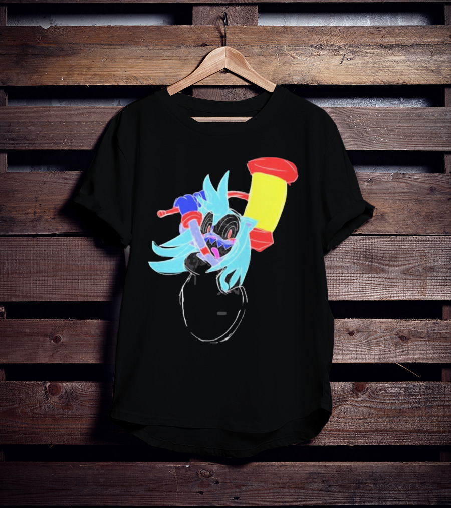 Spud Gun Hammer Time Neon Cartoon Character T-Shirt