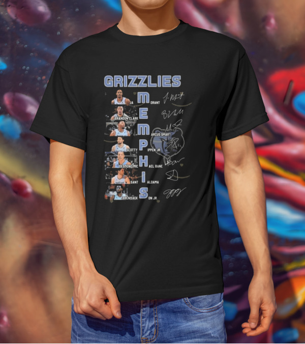 Memphis Grizzlies Ja Morant Brandon Clark Marcus Smart Scotty Pippen Jr Desmond Bane Jaren Jackson Jr Signatures T-Shirt