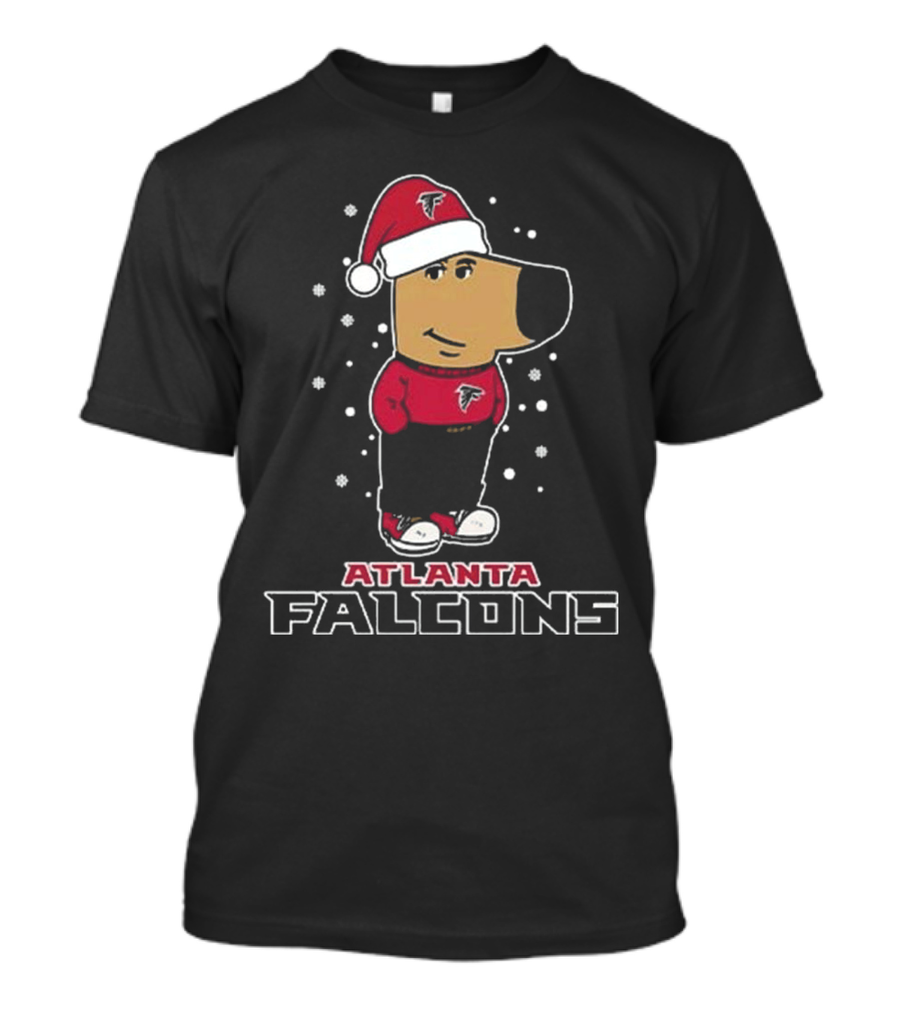 Atlanta Falcons Christmas Chill Guy In Santa Hat T-Shirt