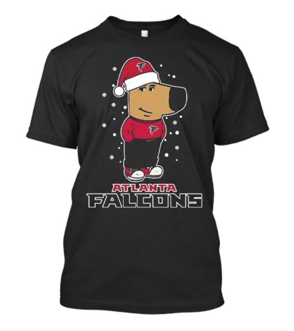 Atlanta Falcons Christmas Chill Guy In Santa Hat T-Shirt