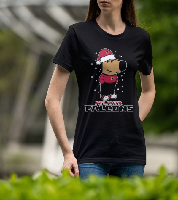 Atlanta Falcons Christmas Chill Guy In Santa Hat T-Shirt