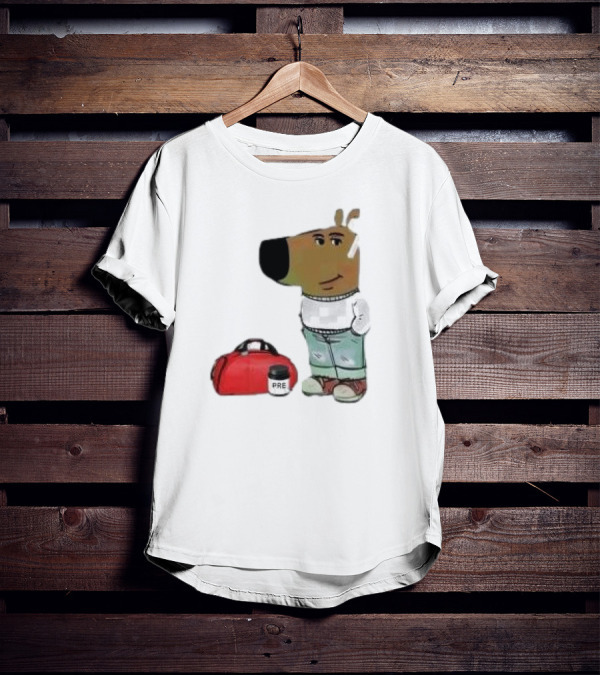Chill Guy Dog With Gym Bag And Pre-workout Supplement T-Shirt