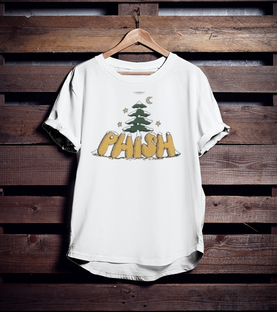 Phish Lodgewood Christmas Tree Snow Stars Moon T-Shirt