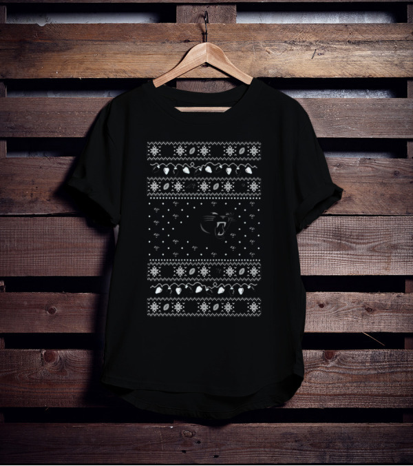 Carolina Panthers Holiday Lights Ugly Sweater T-Shirt