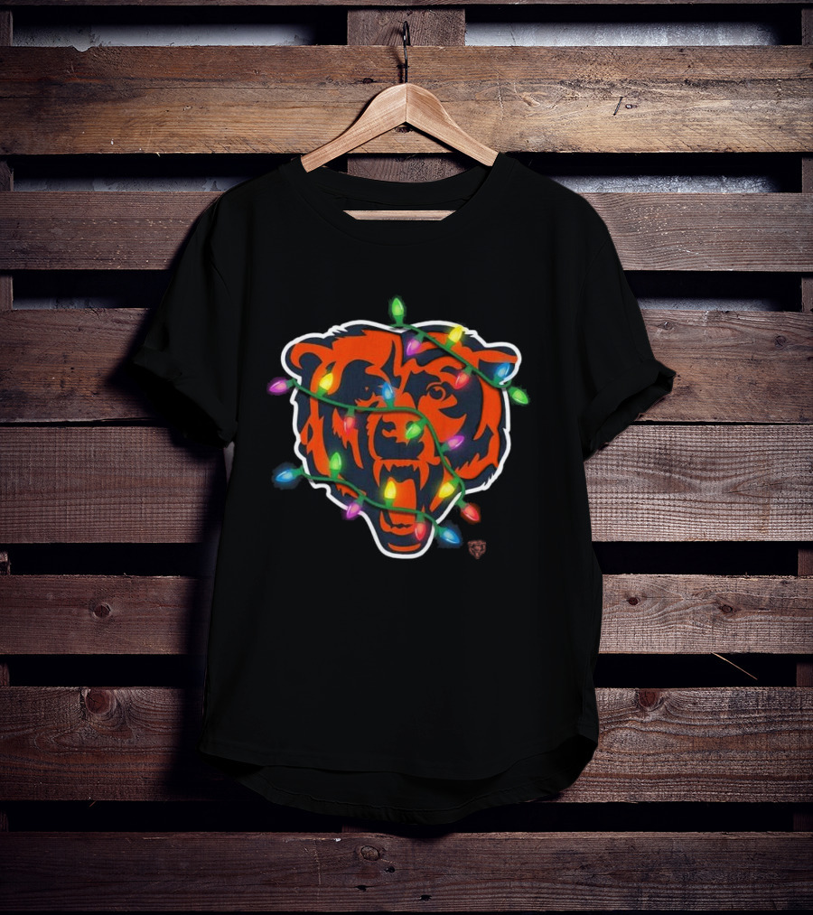 Chicago Bears Festive Holiday Lights T-Shirt