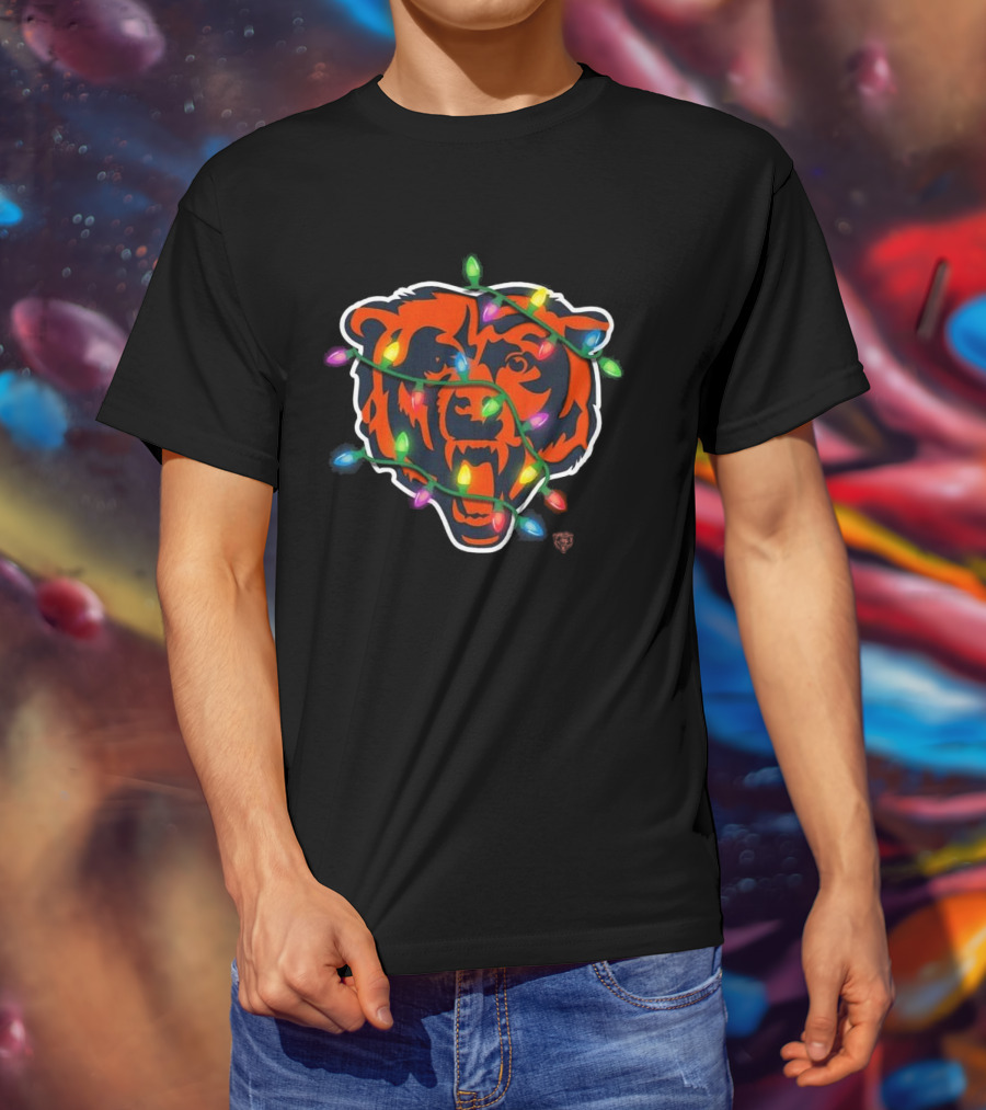 Chicago Bears Festive Holiday Lights T-Shirt