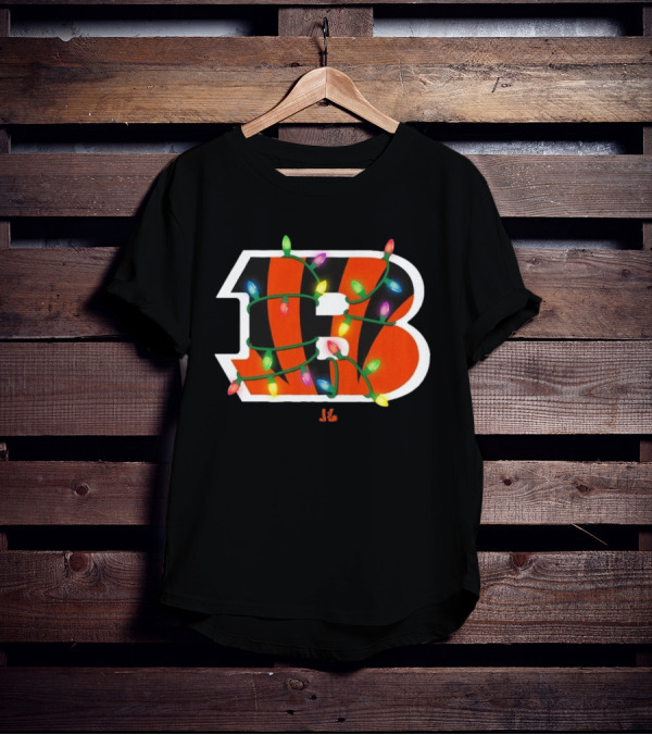 Cincinnati Bengals B Logo With Holiday Lights T-Shirt