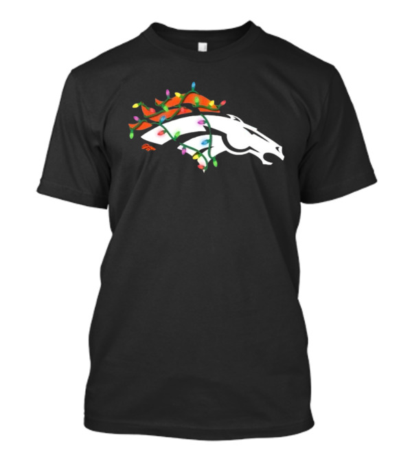 Denver Broncos Holiday Lights Logo T-Shirt