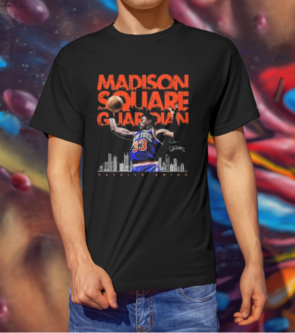 Patrick Ewing Madison Square Guardian New York Knicks Signature T-Shirt