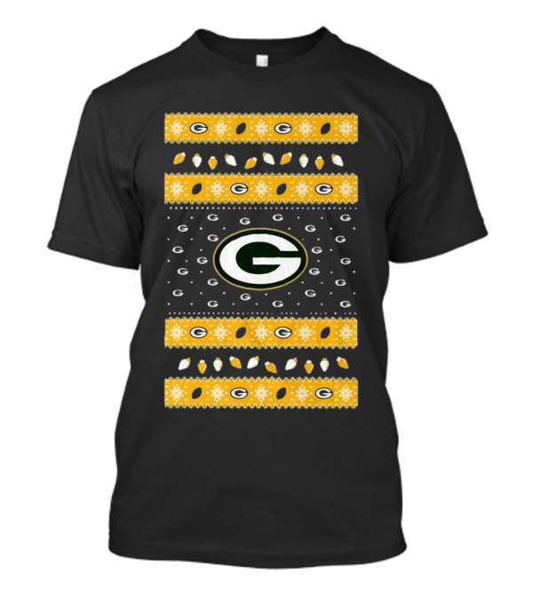 Green Bay Packers Holiday Lights Ugly Sweater T-Shirt