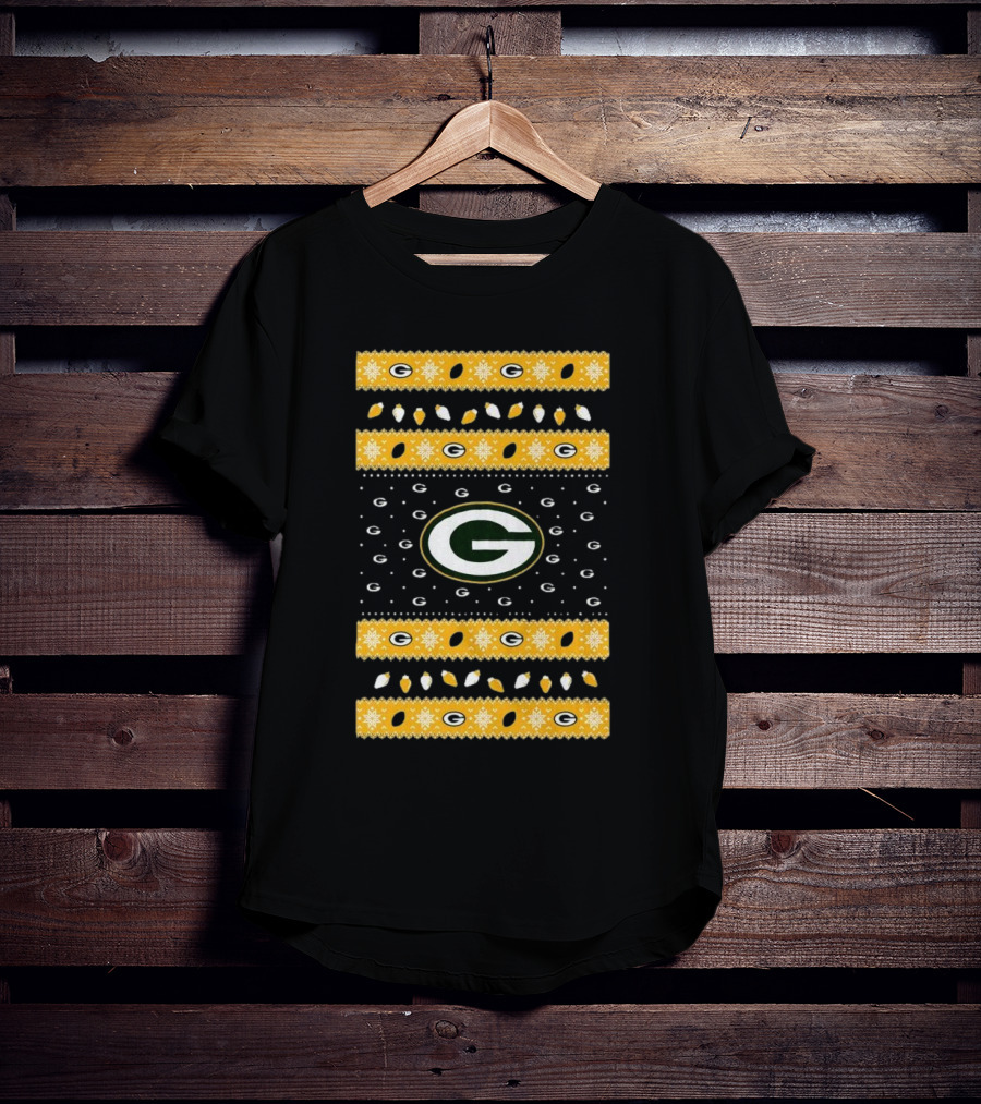 Green Bay Packers Holiday Lights Ugly Sweater T-Shirt