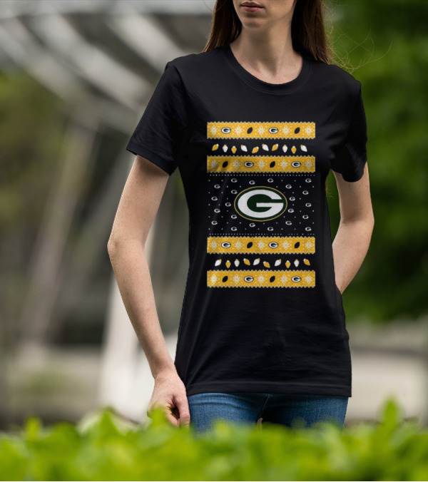 Green Bay Packers Holiday Lights Ugly Sweater T-Shirt