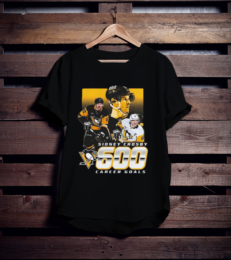 Sidney Crosby Pittsburgh Penguins 600 Career Goals NHL Achievement T-Shirt