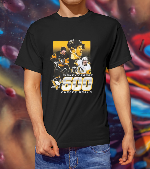 Sidney Crosby Pittsburgh Penguins 600 Career Goals NHL Achievement T-Shirt