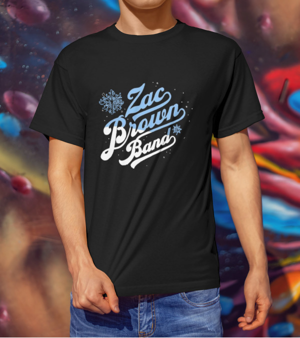 Zac Brown Band Snowflake Winter Black T-Shirt