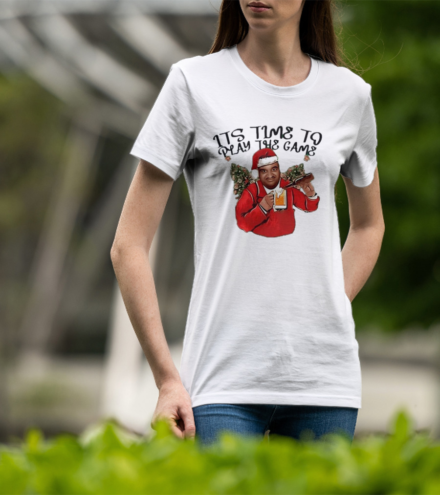 Marc Anderson It's Time To Play The Game Christmas Beer Santa T-Shirt