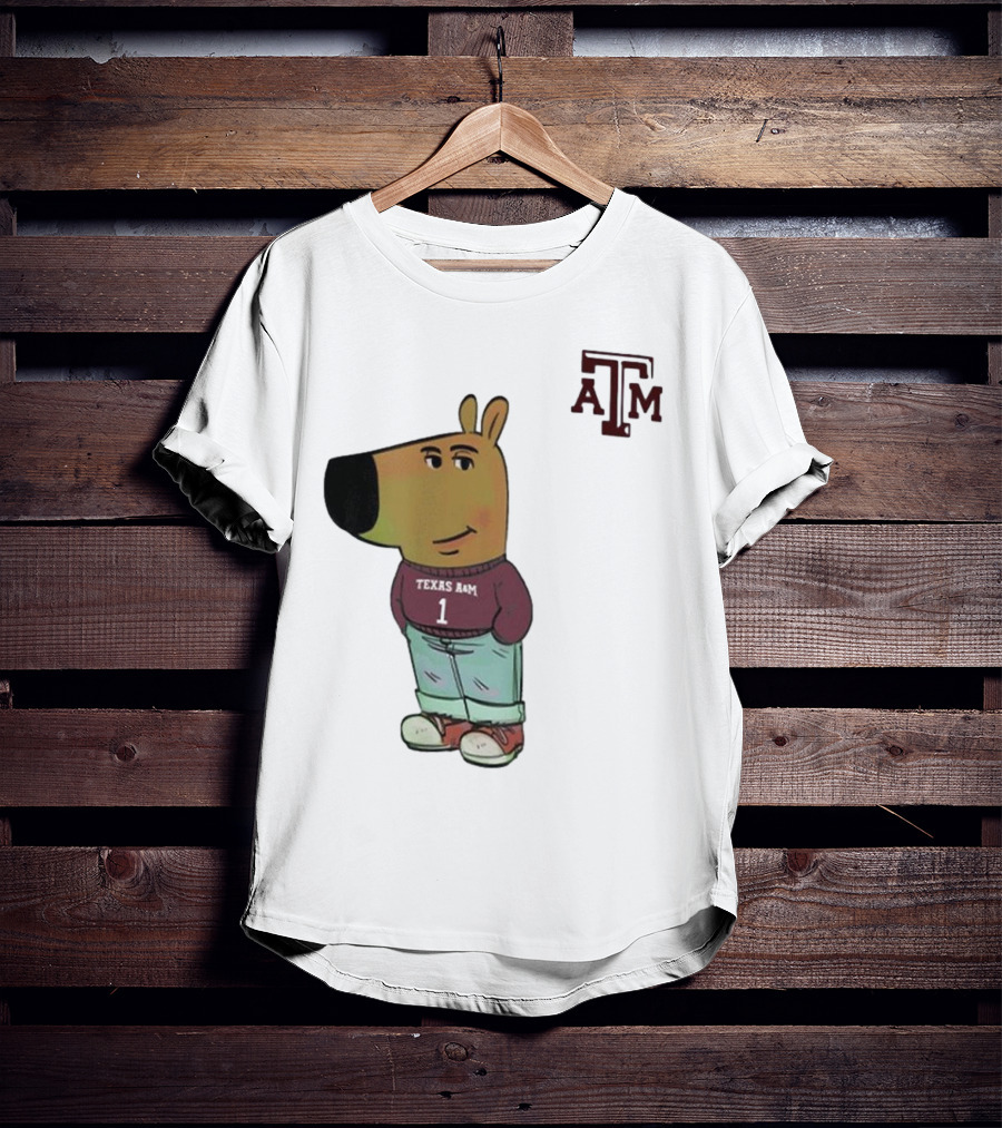 Texas A&M Aggies Chill Guy Character With A&M Logo And Jersey T-Shirt