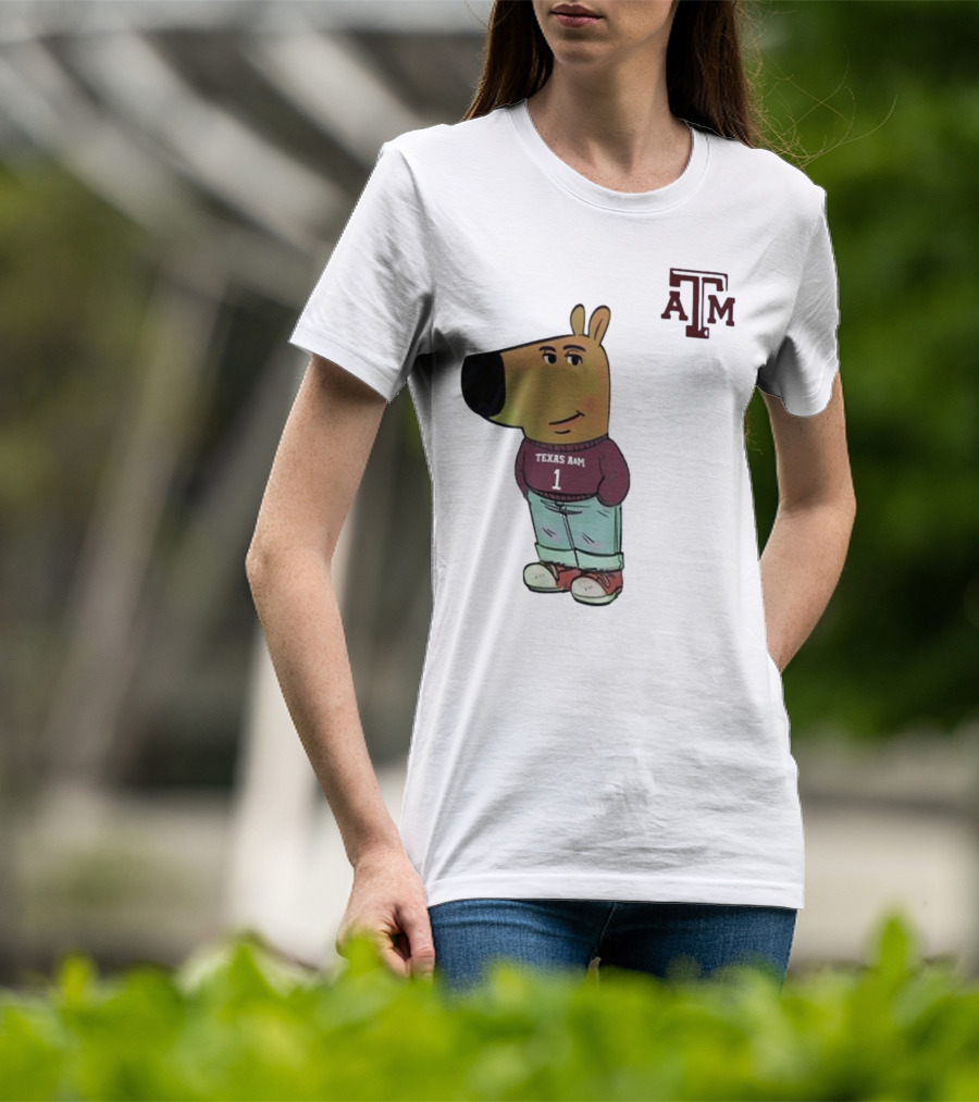Texas A&M Aggies Chill Guy Character With A&M Logo And Jersey T-Shirt