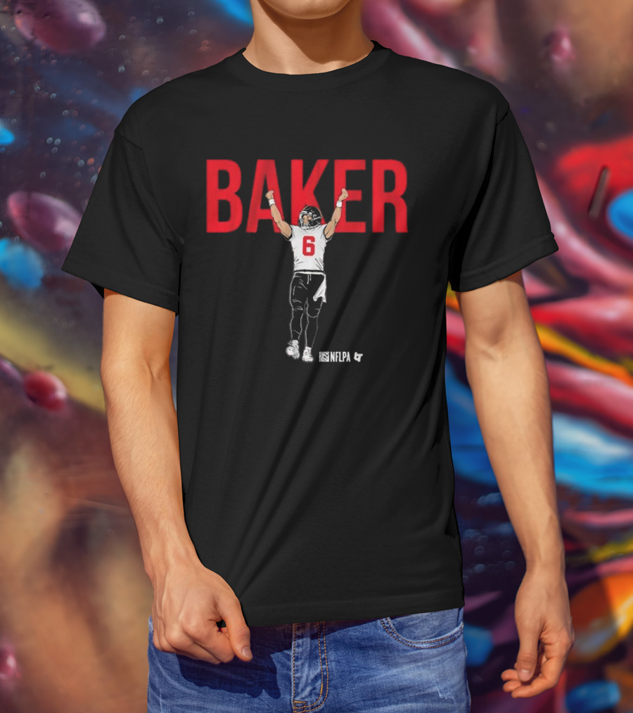Baker NFLPA Celebration Number 6 Football Victory T-Shirt