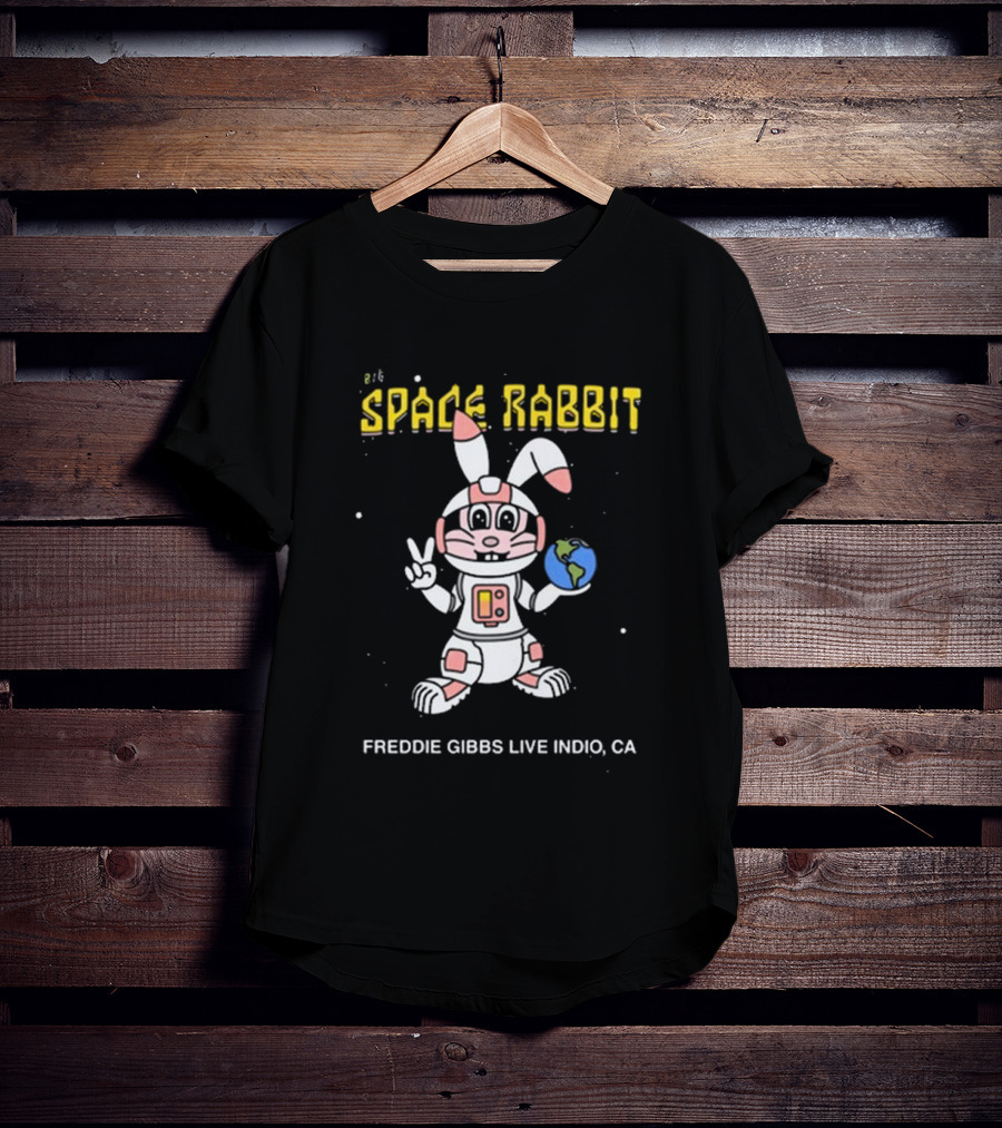 Space Rabbit Freddie Gibbs Live Indio CA Earth Character T-Shirt