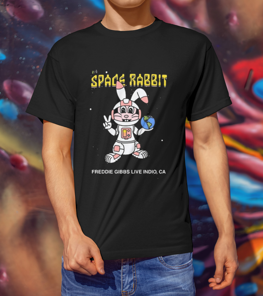 Space Rabbit Freddie Gibbs Live Indio CA Earth Character T-Shirt