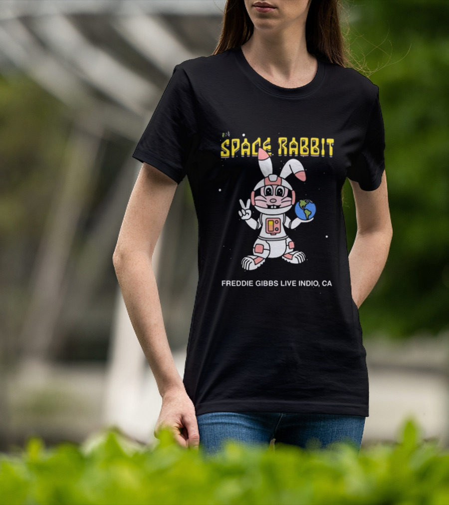 Space Rabbit Freddie Gibbs Live Indio CA Earth Character T-Shirt