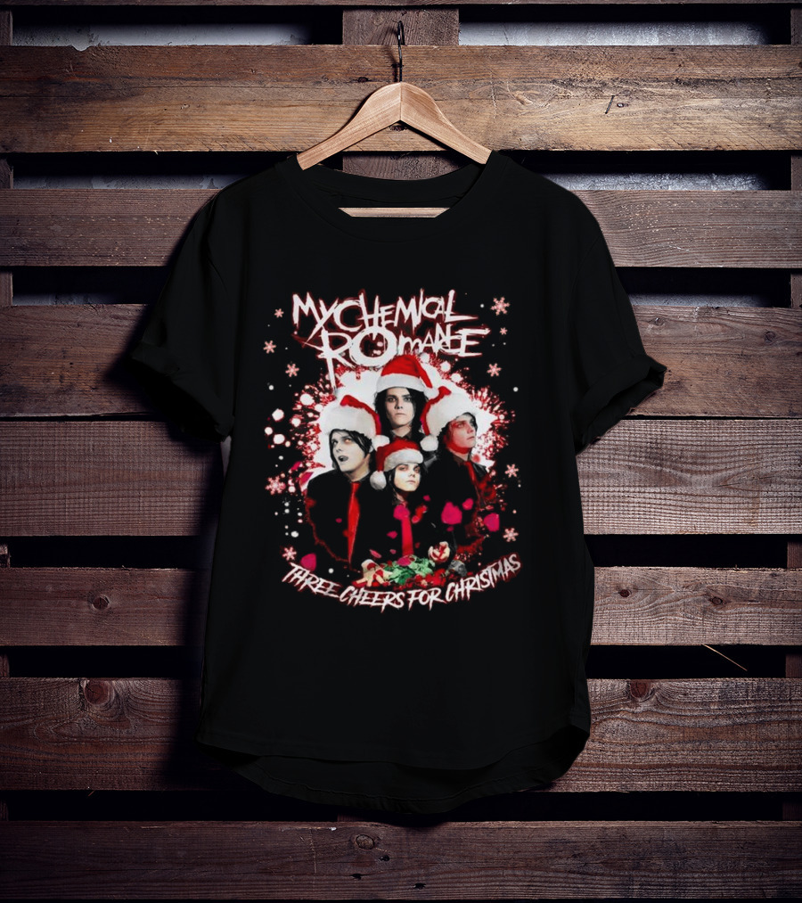My Chemical Romance Three Cheers For Christmas Santa Hats T-Shirt