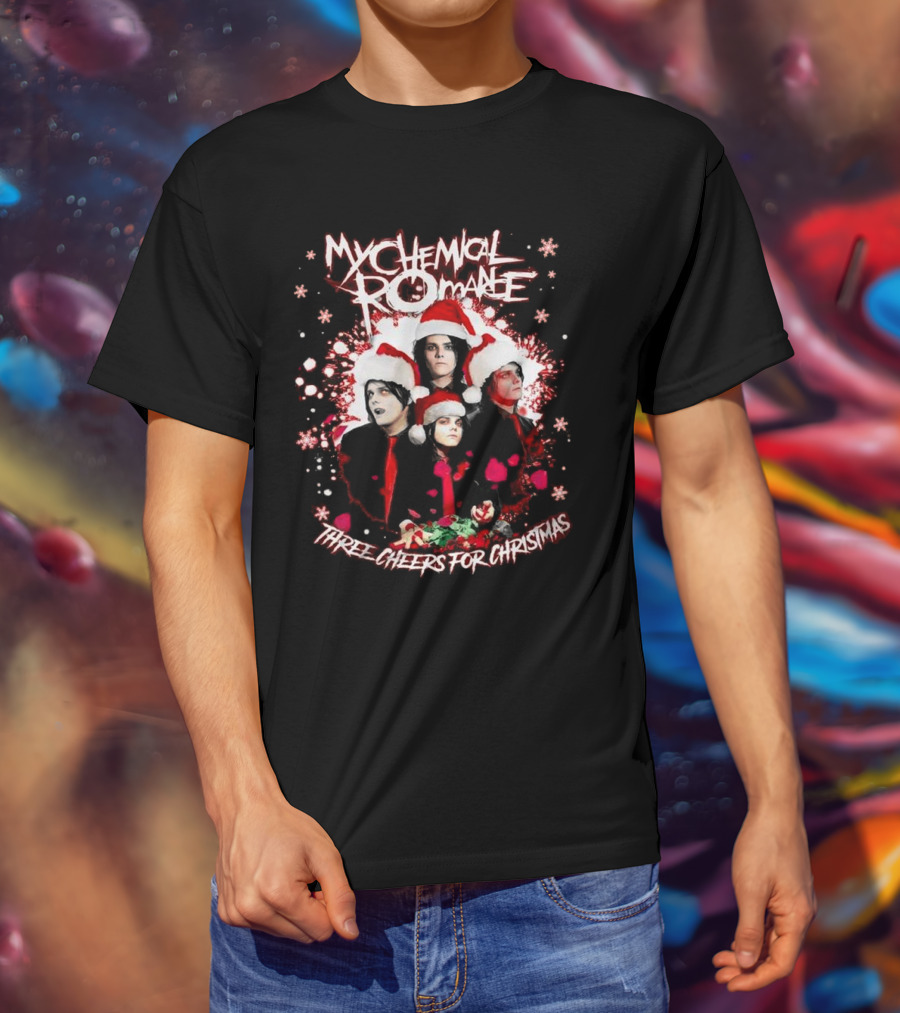 My Chemical Romance Three Cheers For Christmas Santa Hats T-Shirt
