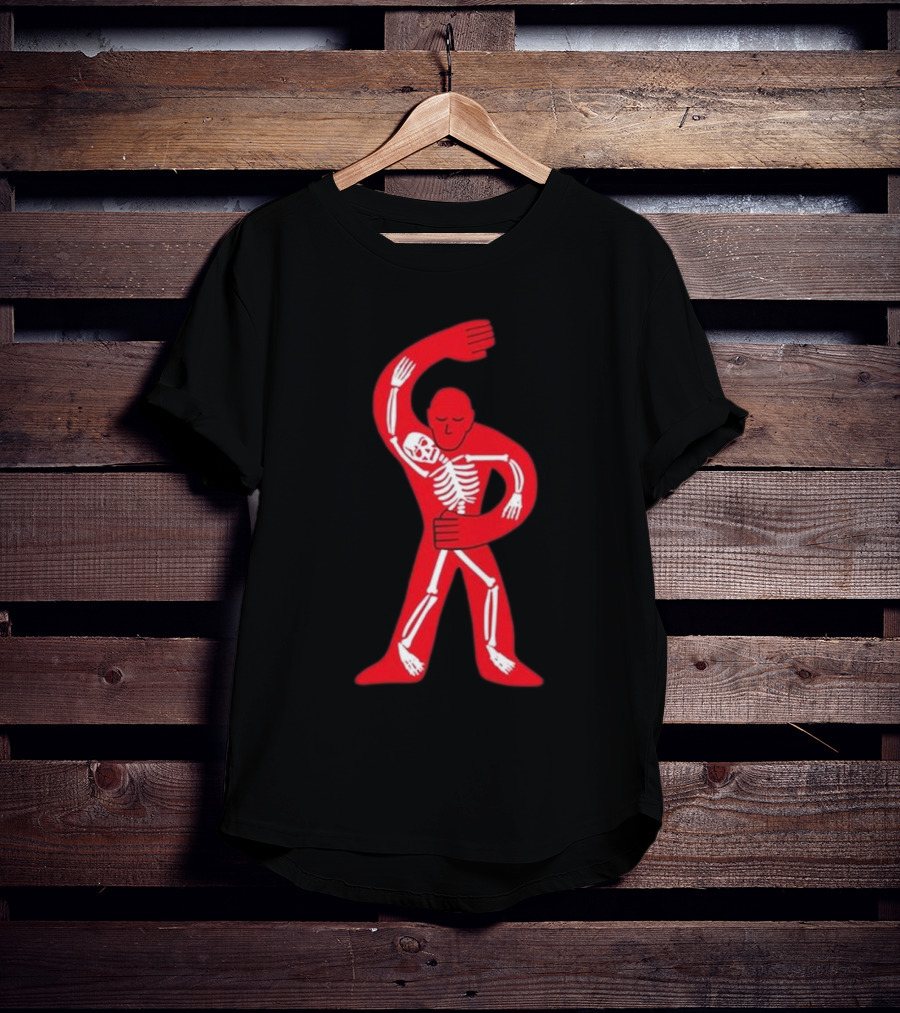 Lord Huron Dancing Skeleton Red Figure Hugging Skeleton T-Shirt