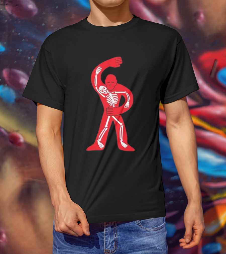 Lord Huron Dancing Skeleton Red Figure Hugging Skeleton T-Shirt