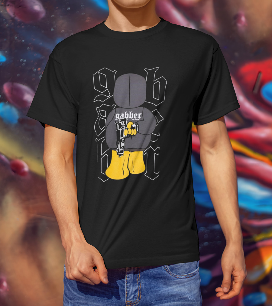 Paul Elstak Gabber Wanna Play Iconic Gabber Character With Toy Gun T-Shirt