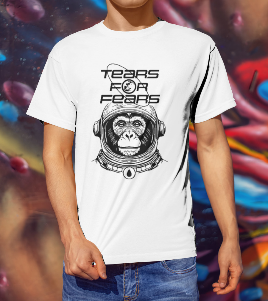 Tears For Fears Space Monkey Astronaut With Planet And Teardrop Helmet T-Shirt