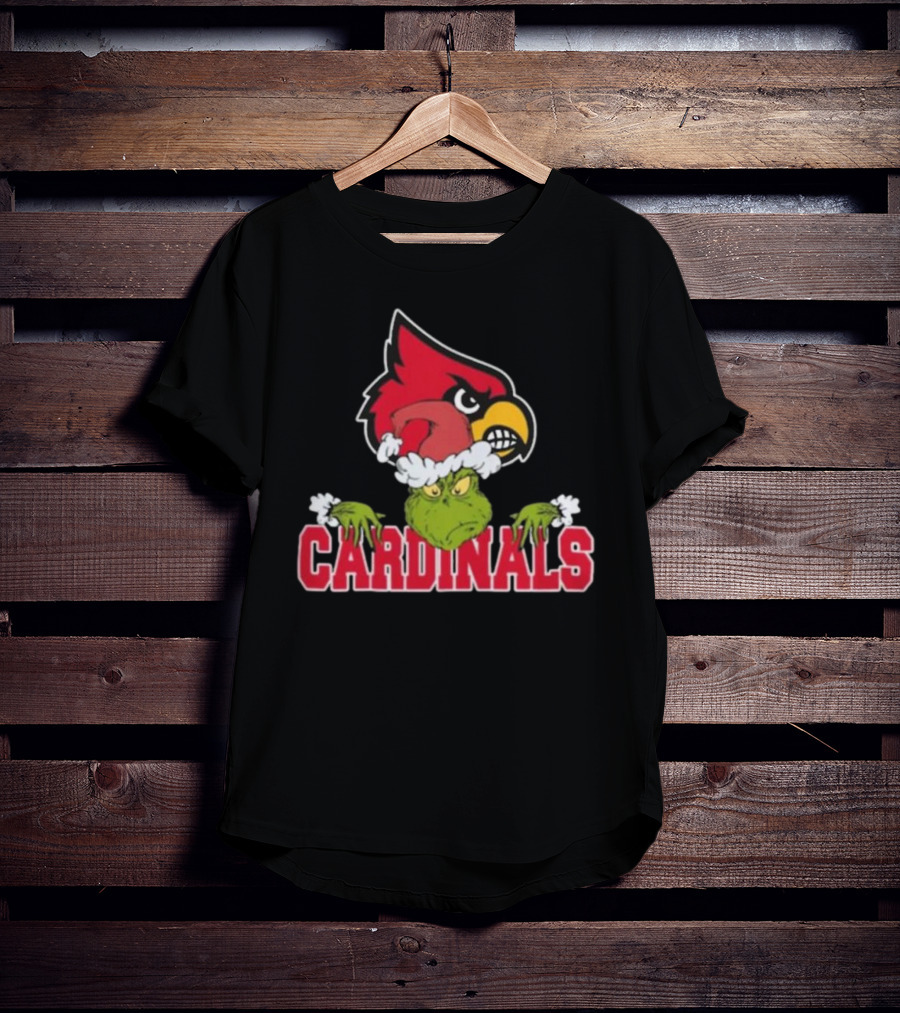 NCAA Louisville Cardinals Grinch Christmas Football T-Shirt