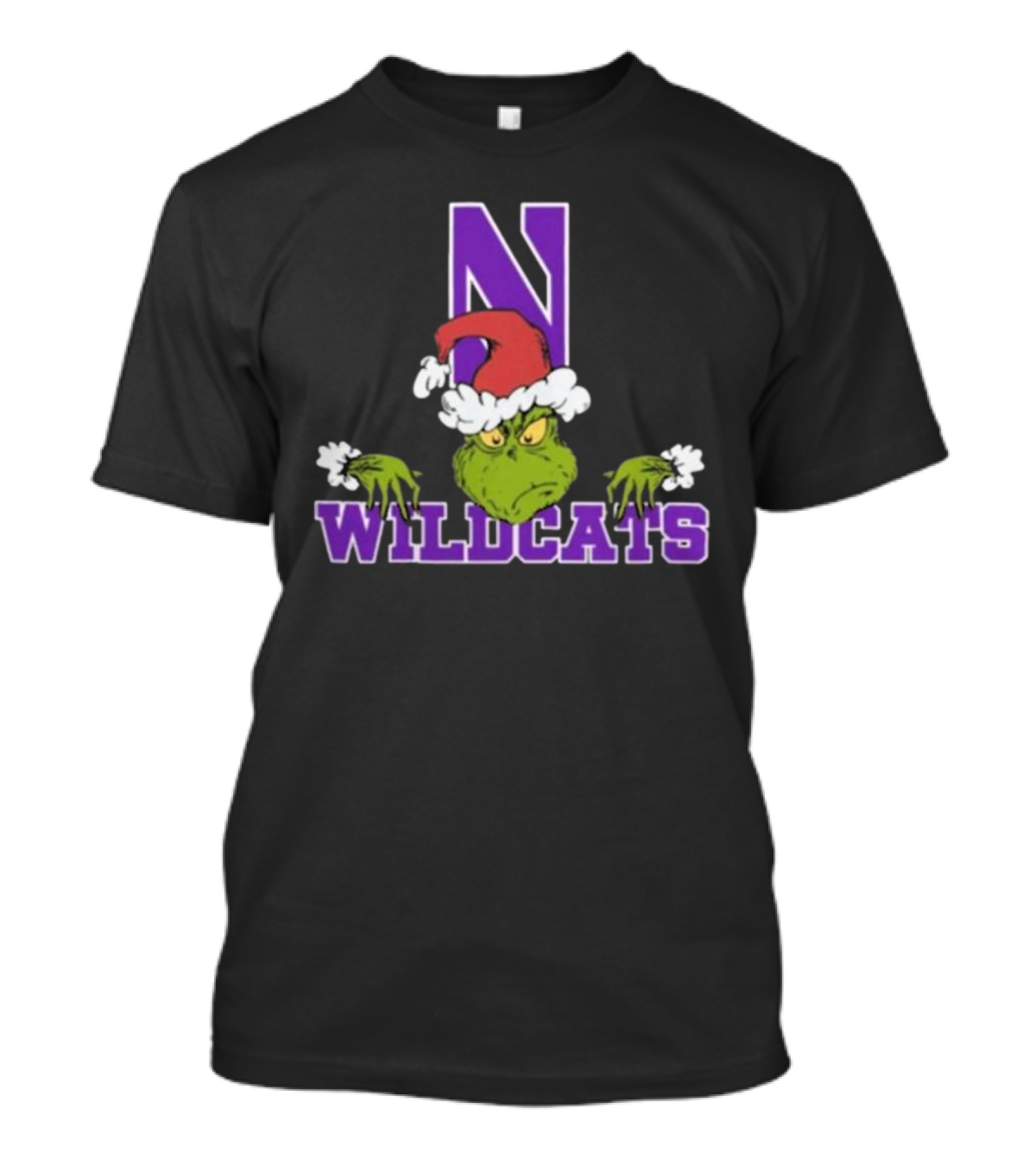 NCAA Northwestern Wildcats Grinch Christmas Football T-Shirt